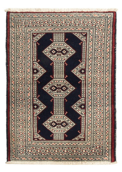 Dywan turkmeński 64x87cm - Dywan orientalny - ciemnoniebieski