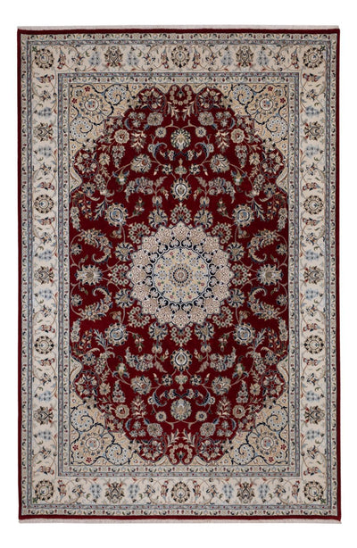 Indo Nain Dywan 200x303cm - Dywan orientalny - ciemna czerwień