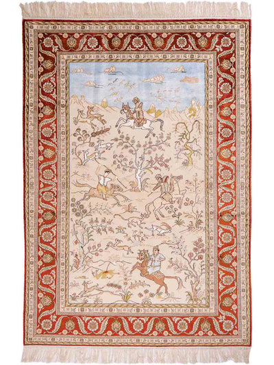 Chiński jedwab Dywan 123x178cm - Dywan orientalny