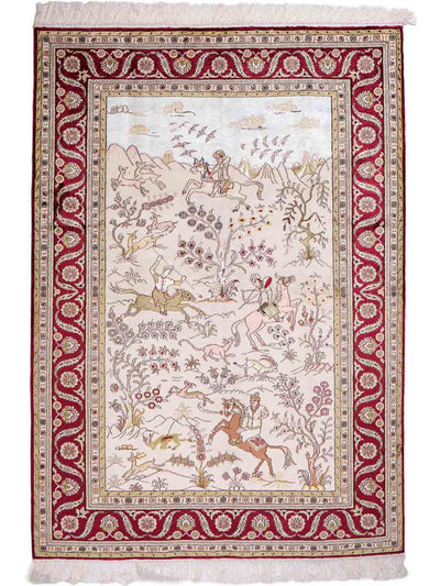 Chiński jedwab Dywan 125x183cm - Dywan orientalny