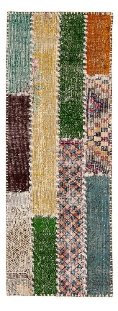Dywan patchworkowy 80x202cm - Dywan wełniany