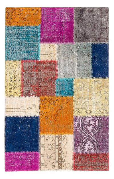 Dywan patchworkowy 123x185cm - Dywan wełniany