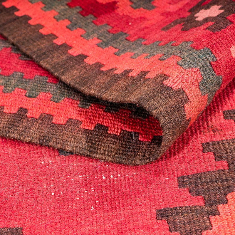 Biegacz Dywan Kelim - Stary - 325 x 118 cm - wielokolorowy