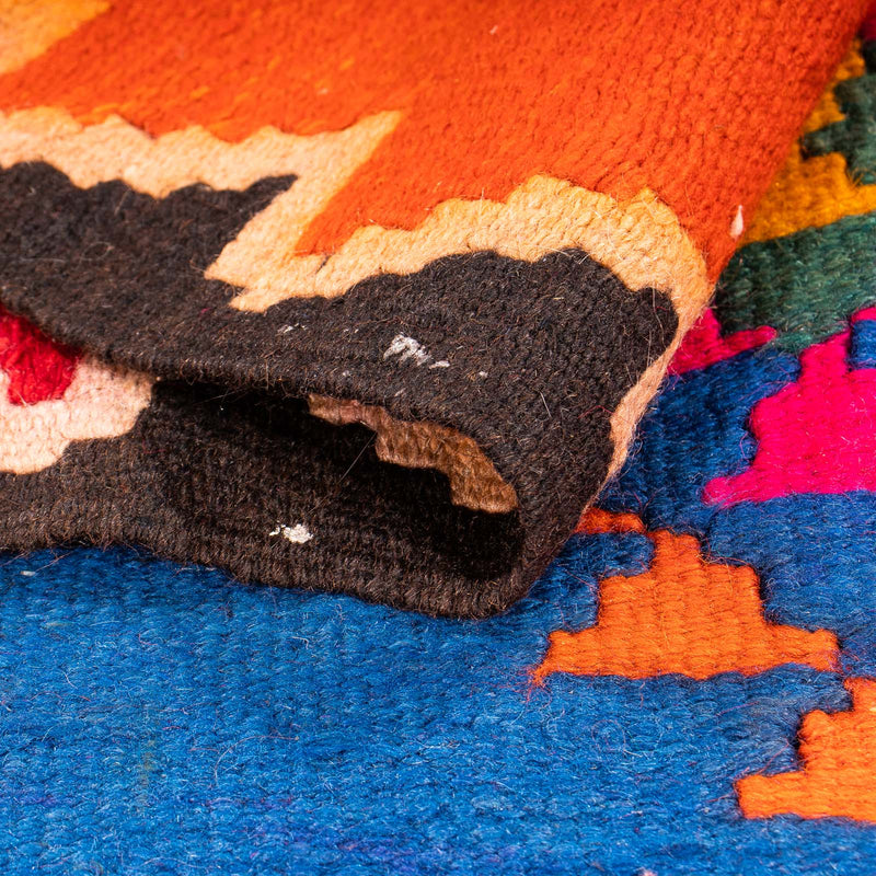 Biegacz Dywan Kelim - Stary - 360 x 150 cm - wielokolorowy