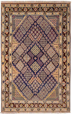 Dywan perski - Isfahan - Premium - 143 x 92 cm - niebieski