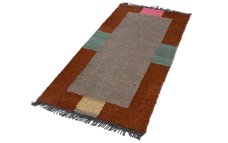 Dywan z Nepalu - 140 x 70 cm - srebrny