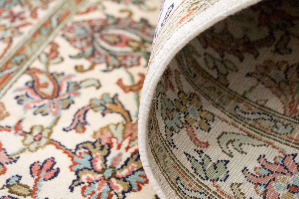 Jedwabny dywan - Kashmir Silk - 127 x 74 cm - beżowy