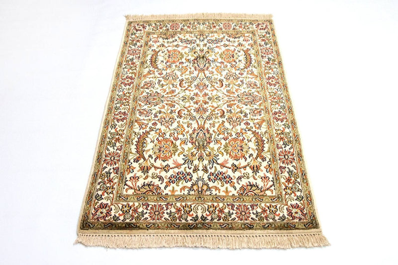 Jedwabny dywan - Kashmir Silk - 127 x 74 cm - beżowy