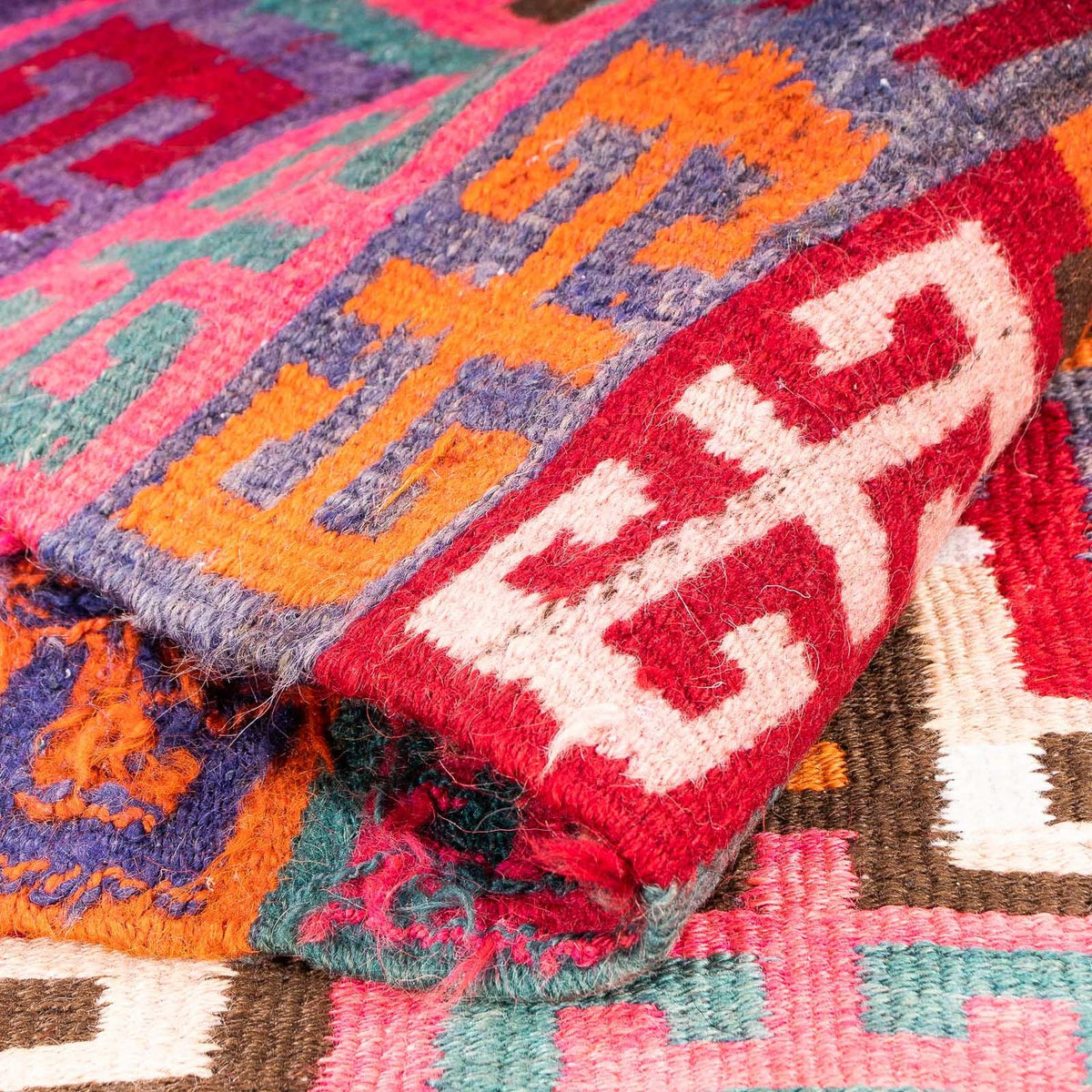 Biegacz Dywan Kelim - Stary - 320 x 135 cm - wielokolorowy