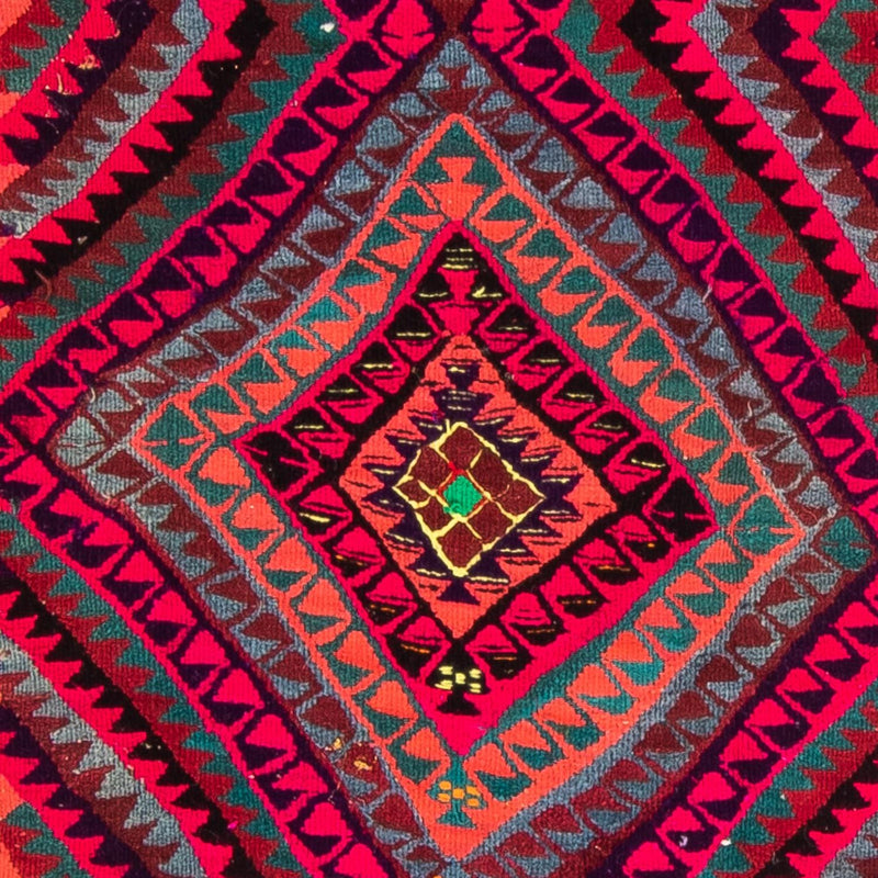 Biegacz Dywan Kelim - Stary - 380 x 120 cm - wielokolorowy