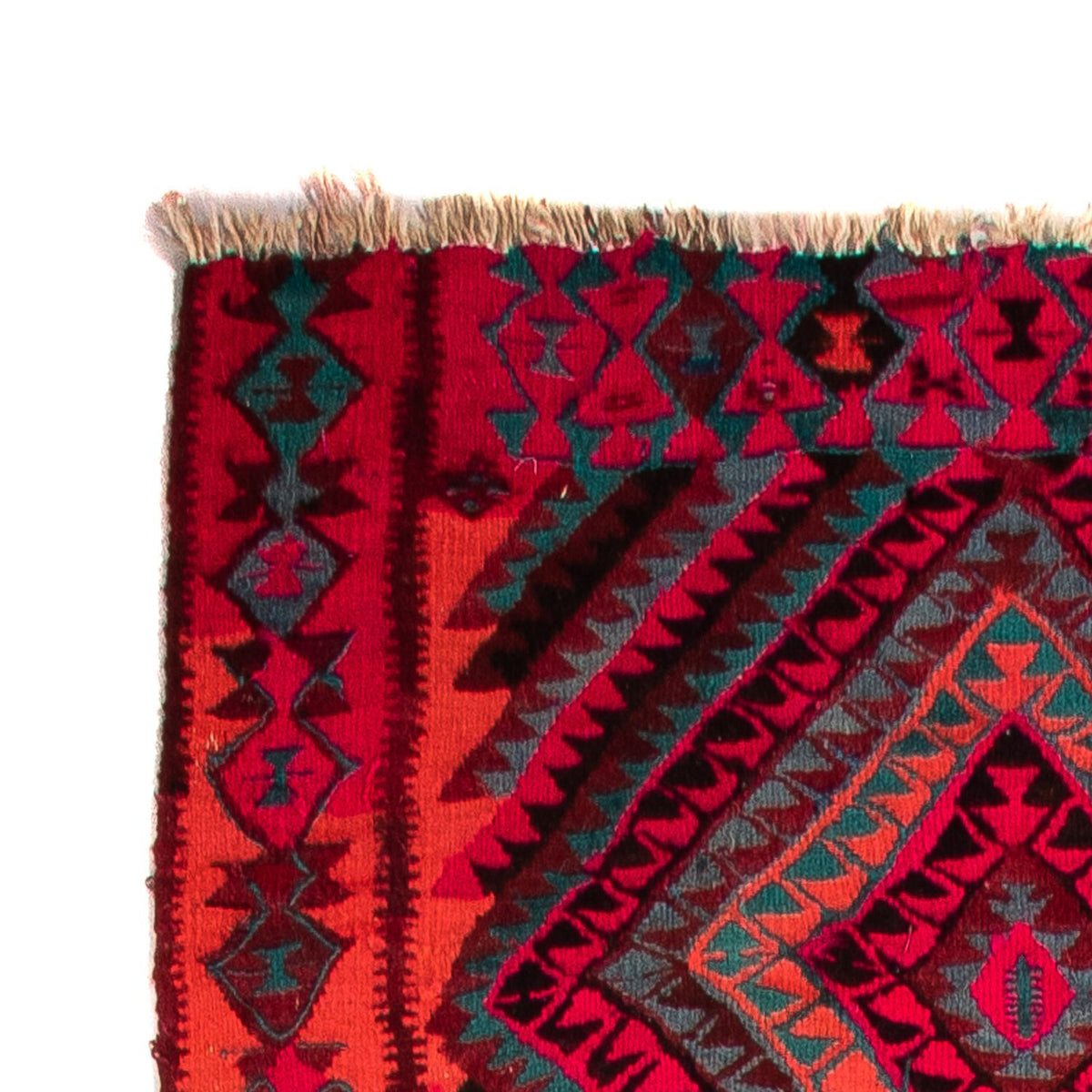 Biegacz Dywan Kelim - Stary - 380 x 120 cm - wielokolorowy