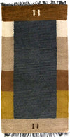 Dywan z Nepalu 70x140cm - Dywan wełniany - Prostokątny / Szary / 70 x 140 cm Prostokątny