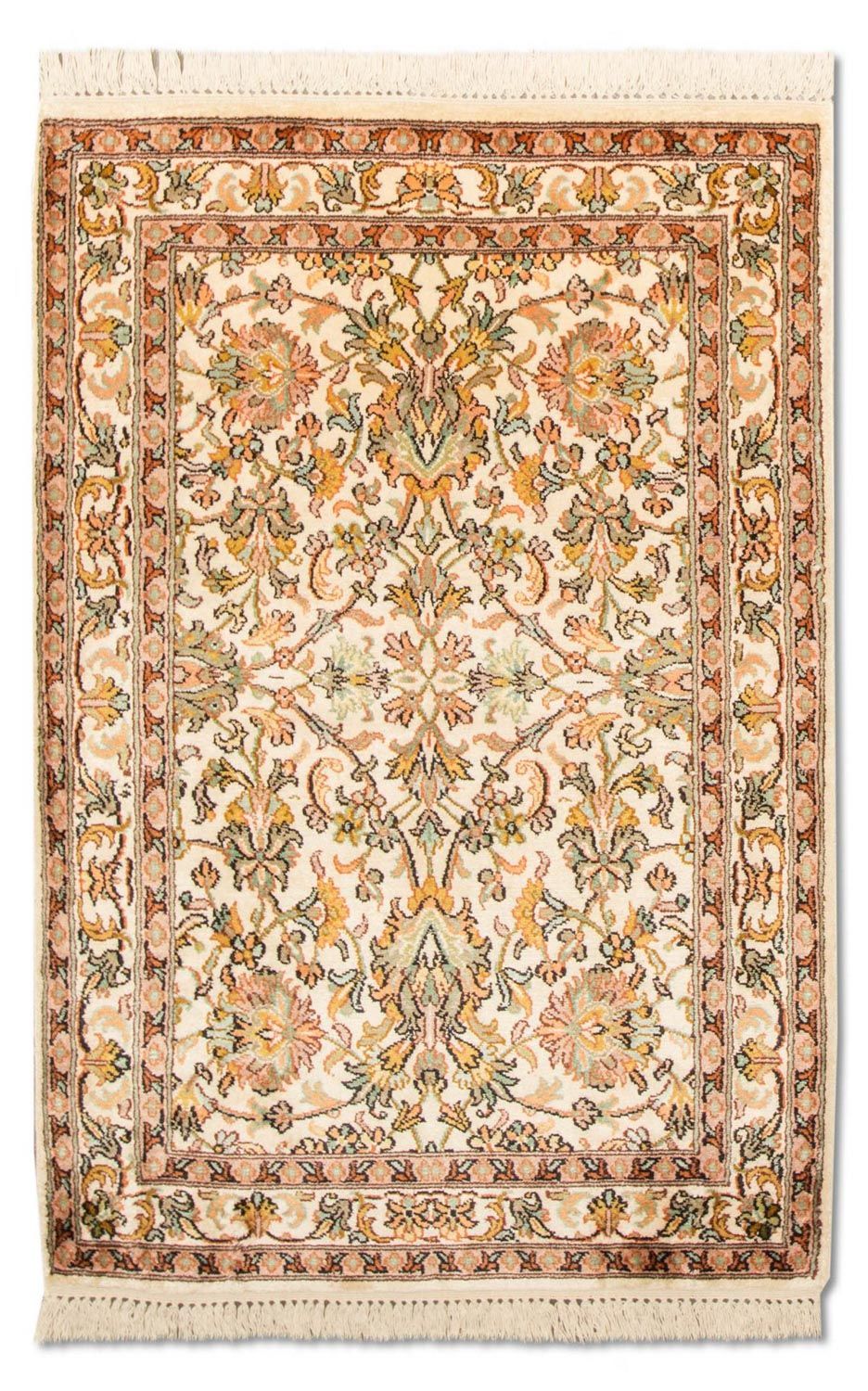 Jedwabny dywan - Kashmir Silk - 95 x 62 cm - beżowy