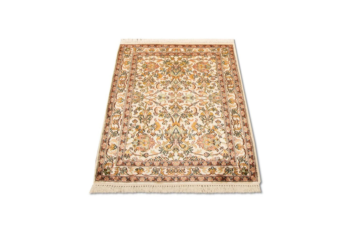 Jedwabny dywan - Kashmir Silk - 95 x 62 cm - beżowy