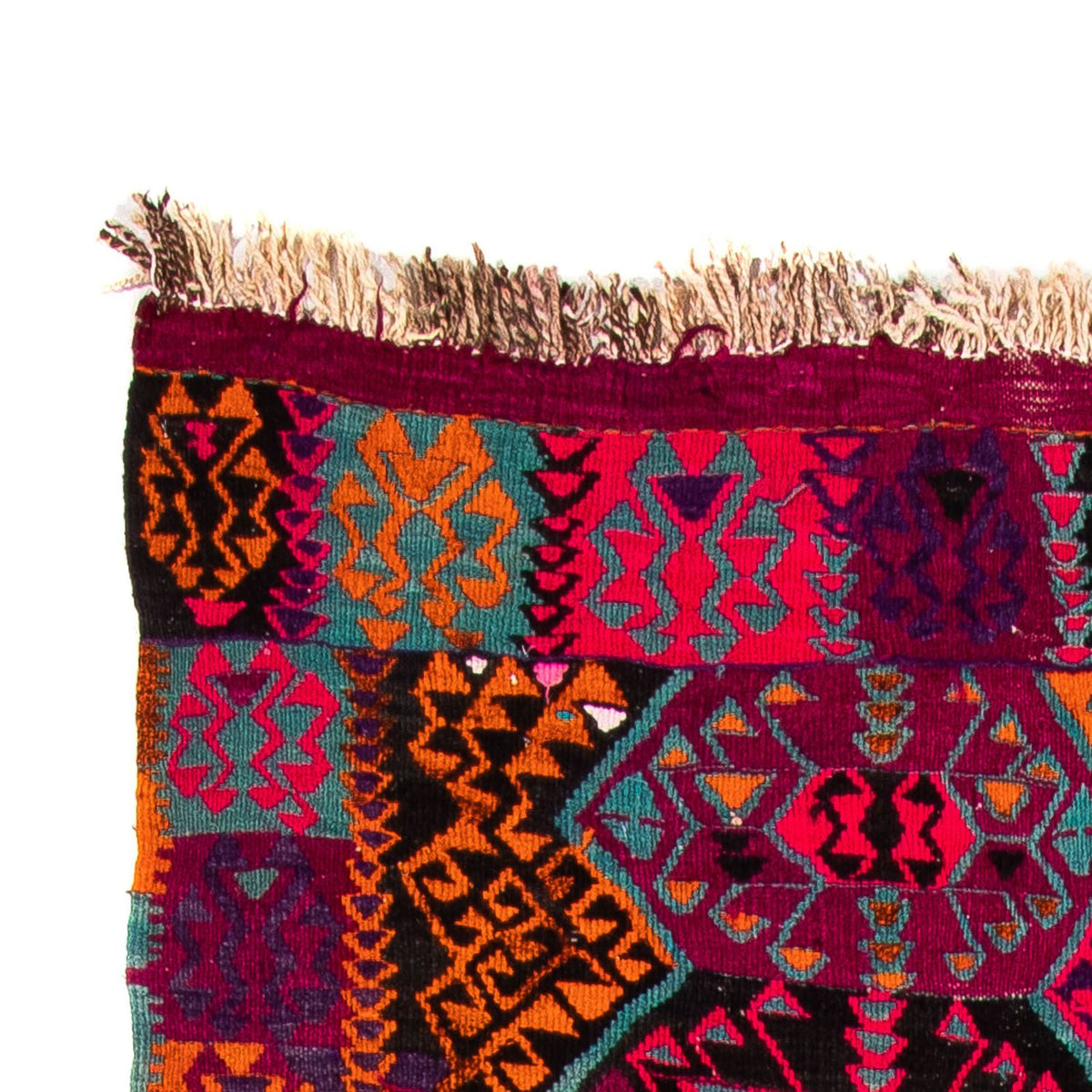 Biegacz Dywan Kelim - Stary - 310 x 137 cm - wielokolorowy