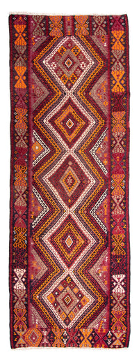 Biegacz Dywan Kelim - Stary - 375 x 140 cm - wielokolorowy