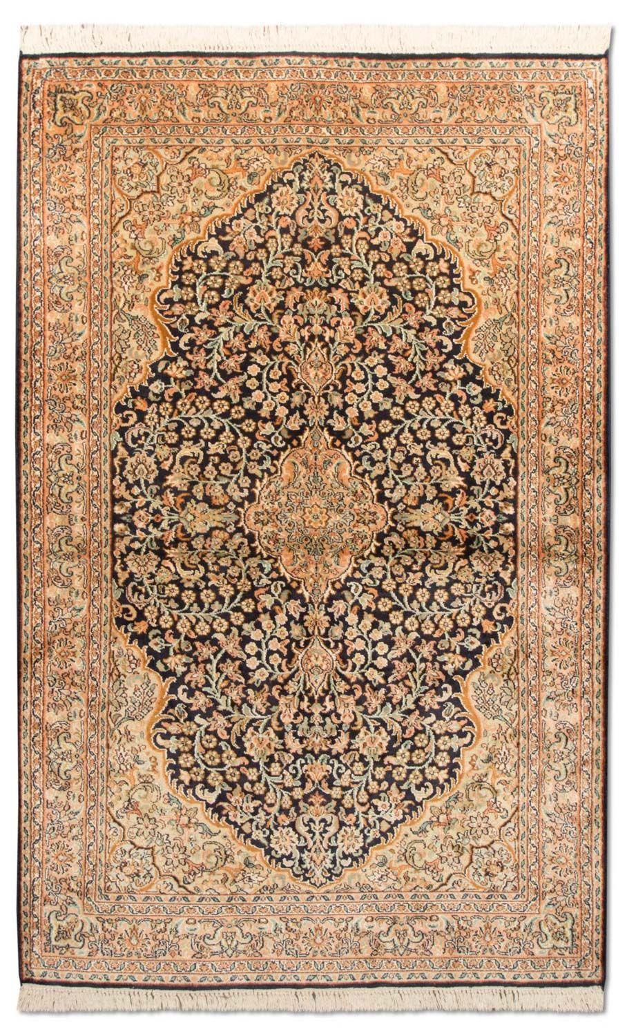 Jedwabny dywan - Kashmir Silk - 153 x 93 cm - ciemnoniebieski