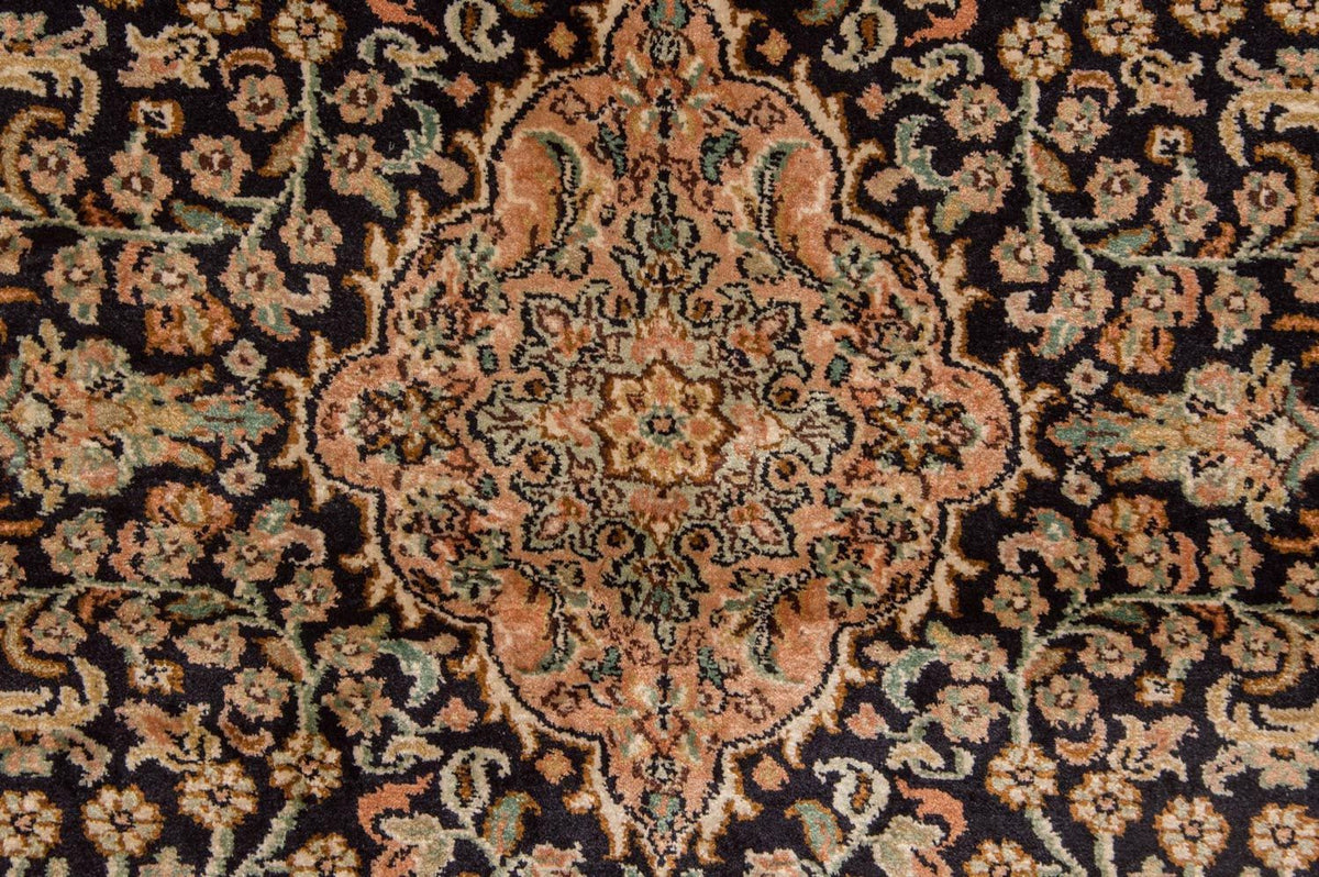 Jedwabny dywan - Kashmir Silk - 153 x 93 cm - ciemnoniebieski