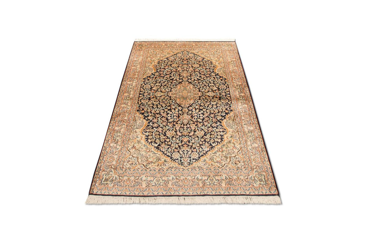Jedwabny dywan - Kashmir Silk - 153 x 93 cm - ciemnoniebieski