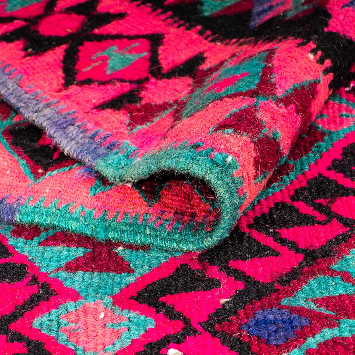 Biegacz Dywan Kelim - Stary - 315 x 135 cm - wielokolorowy