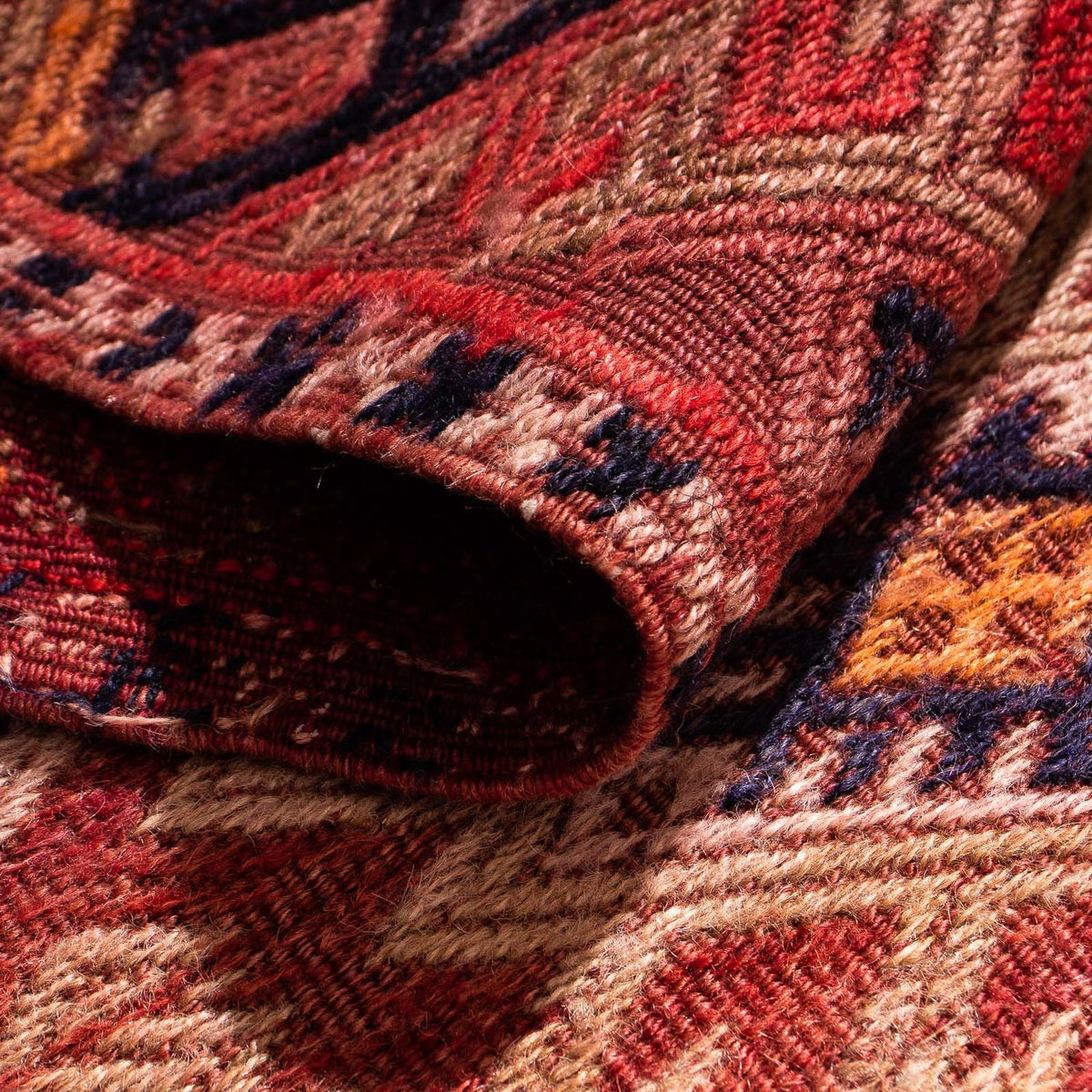 Biegacz Dywan Kelim - Stary - 380 x 75 cm - wielokolorowy