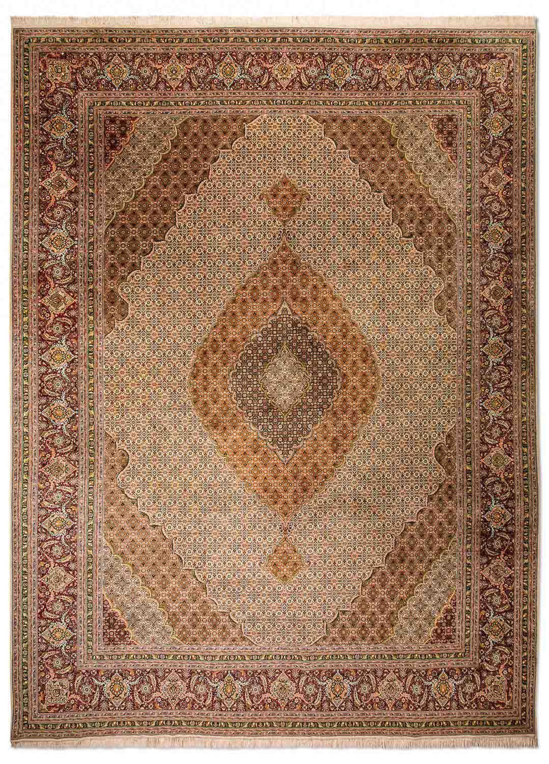 Dywan perski - Tabriz - Premium - 400 x 300 cm - brązowy