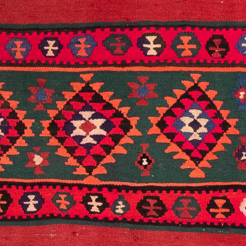 Biegacz Dywan Kelim - Stary - 380 x 135 cm - wielokolorowy