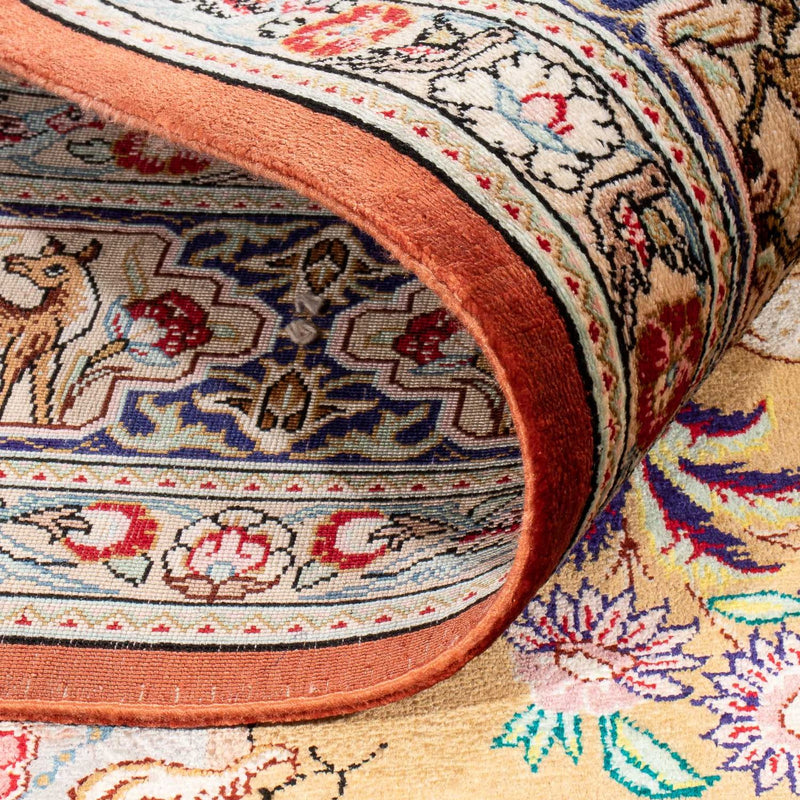 Jedwabny dywan - Ghom Silk - Premium - 156 x 100 cm - złoto