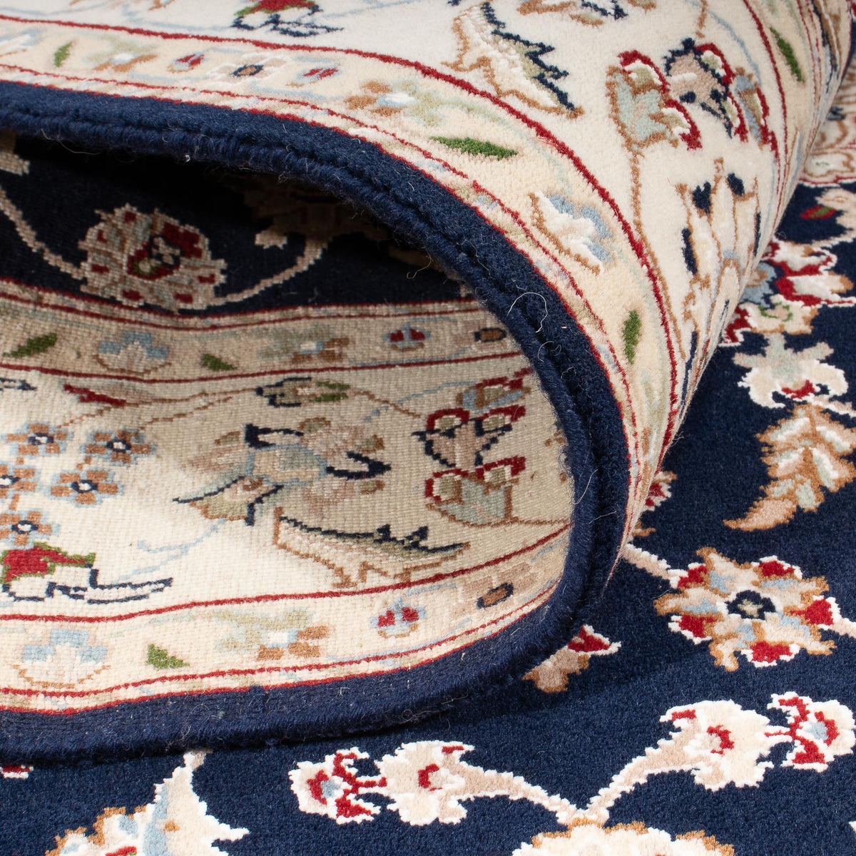 Orientalny dywan - Nain - Indus - 196 x 134 cm - ciemnoniebieski