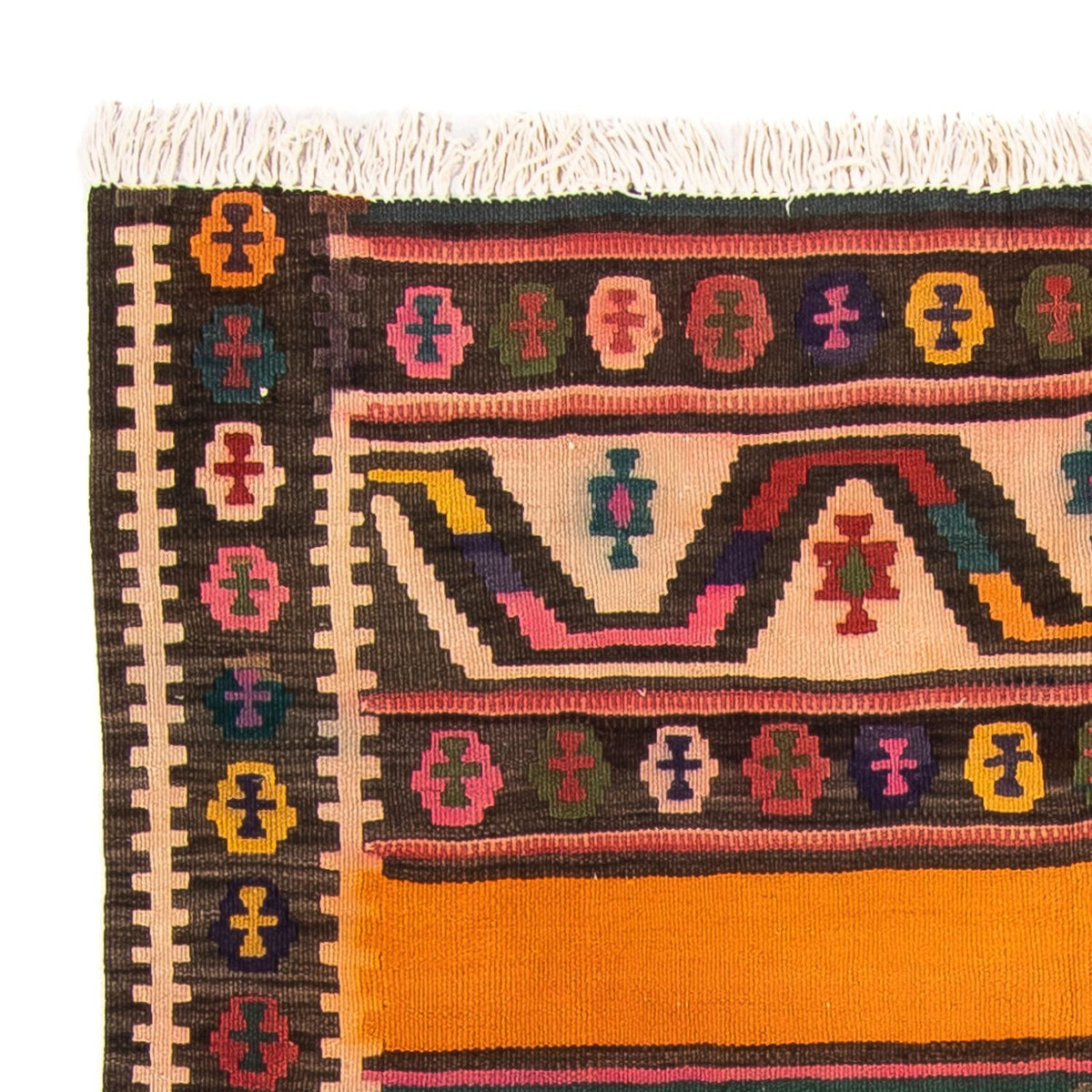 Dywan Kelim - Stary - 190 x 130 cm - wielokolorowy