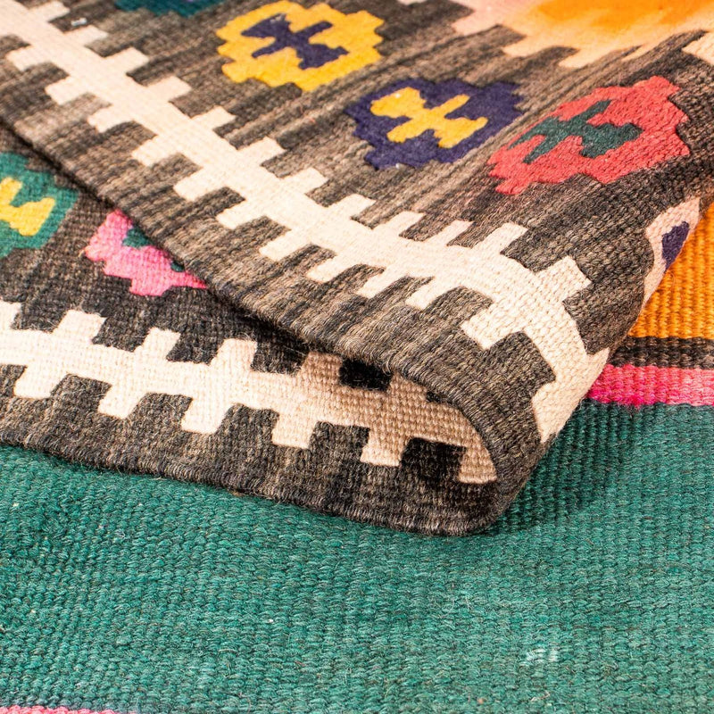 Dywan Kelim - Stary - 190 x 130 cm - wielokolorowy