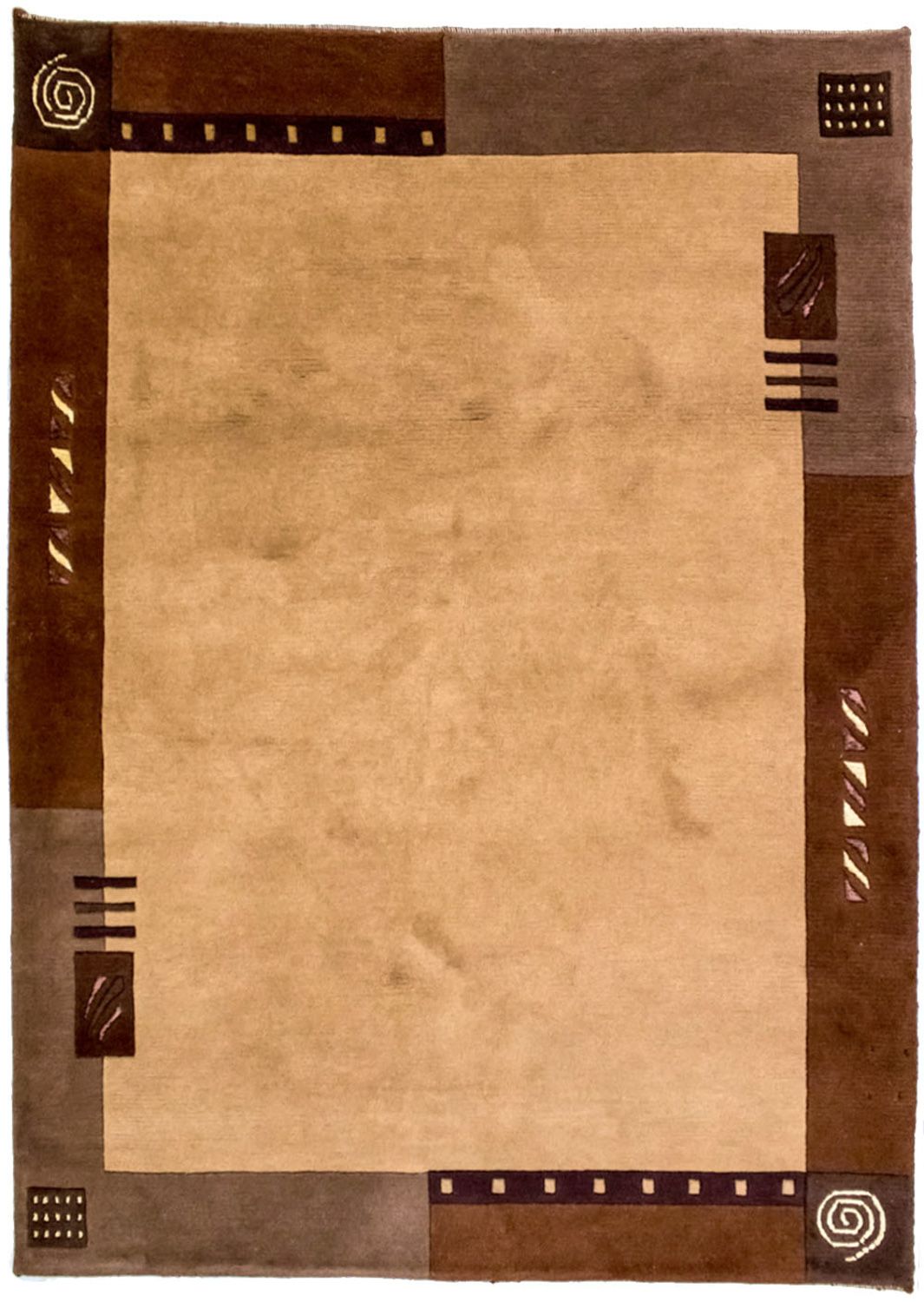 Dywan z Nepalu - 191 x 148 cm - brązowy