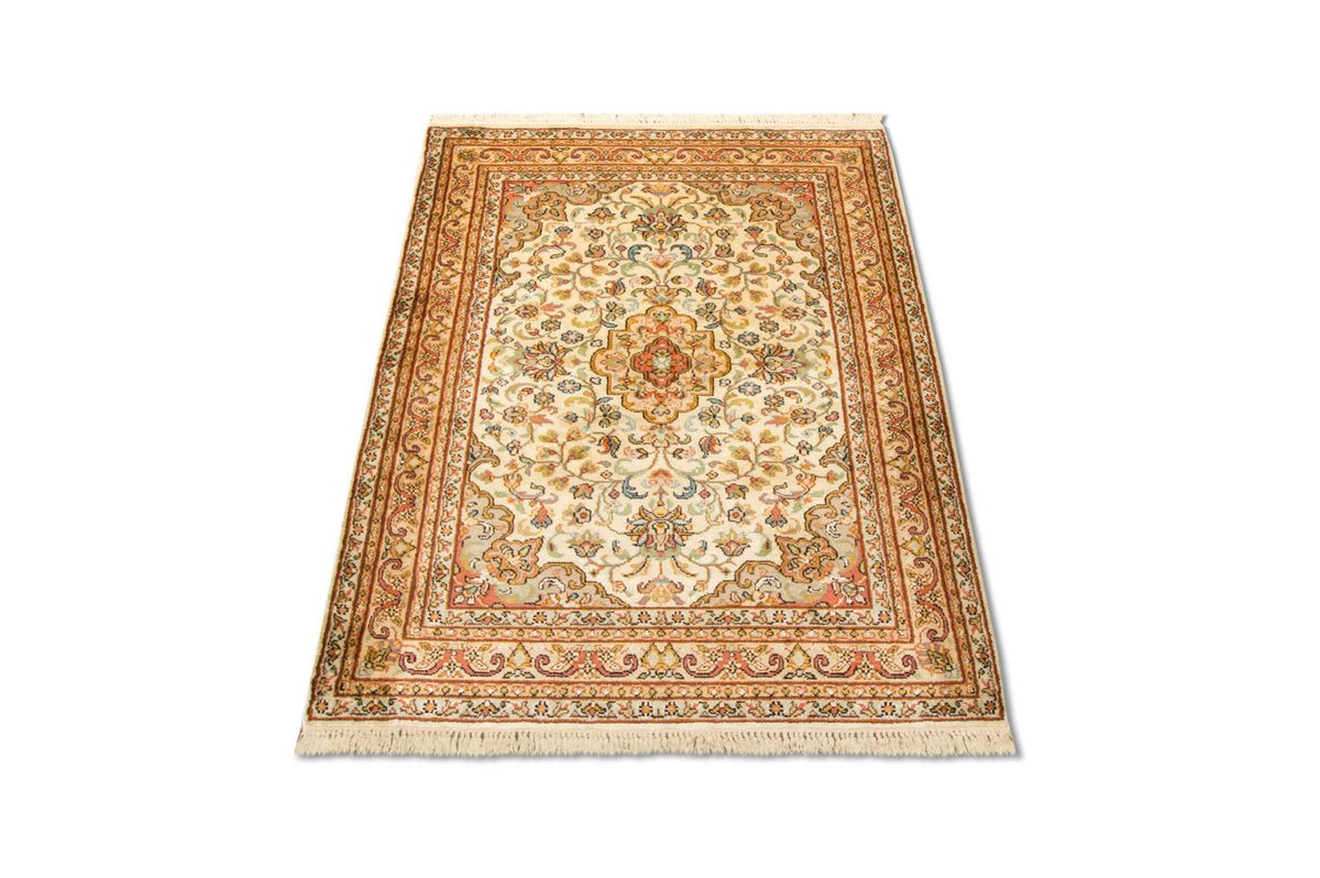 Jedwabny dywan - Kashmir Silk - 123 x 79 cm - beżowy