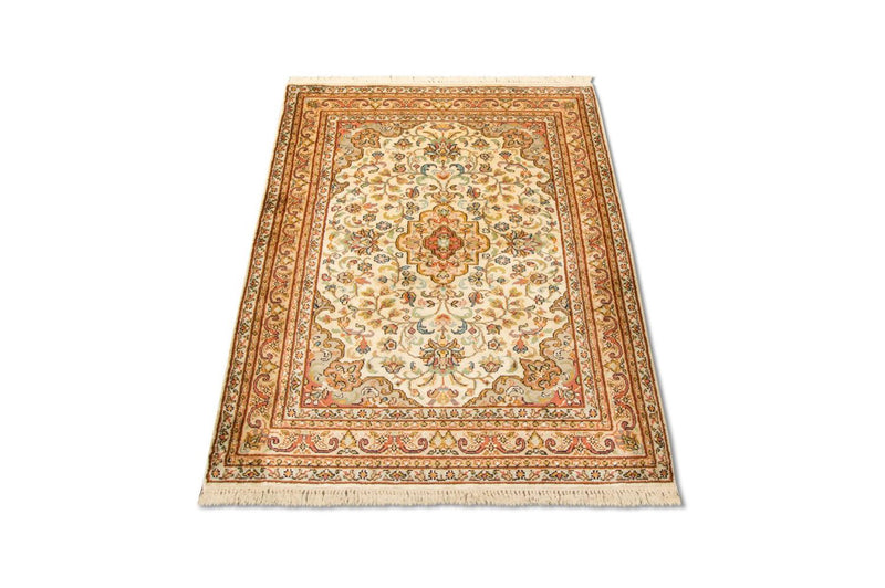 Jedwabny dywan - Kashmir Silk - 123 x 79 cm - beżowy