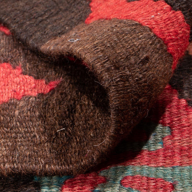 Biegacz Dywan Kelim - Stary - 435 x 158 cm - ciemnobrązowy