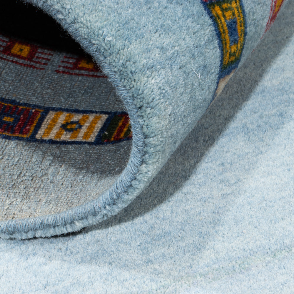 Dywan Gabbeh - Loribaft Perski - 174 x 126 cm - jasnoniebieski