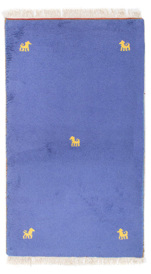 Dywan Gabbeh - Indus - 160 x 94 cm - niebieski