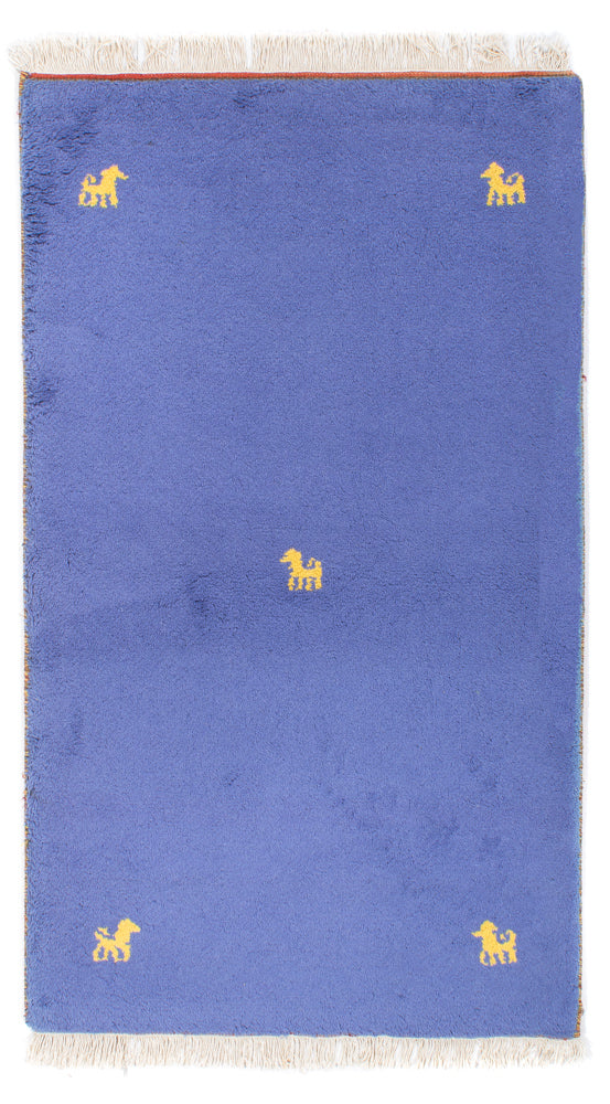 Dywan Gabbeh - Indus - 160 x 94 cm - niebieski