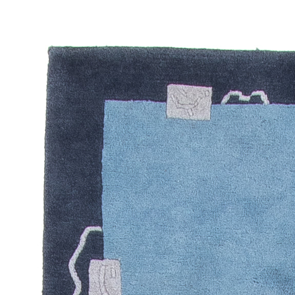 Biegacz Dywan z Nepalu - 337 x 73 cm - niebieski