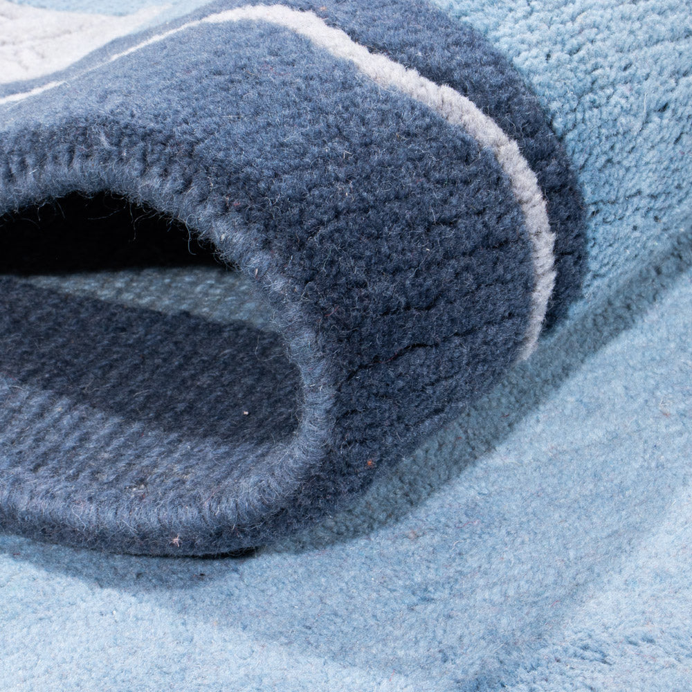 Biegacz Dywan z Nepalu - 337 x 73 cm - niebieski