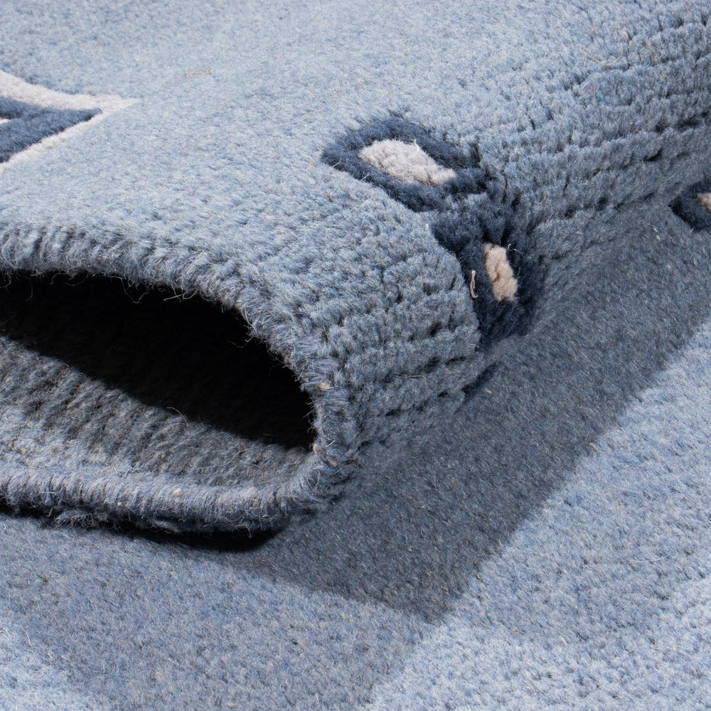 Biegacz Dywan z Nepalu - 330 x 69 cm - niebieski