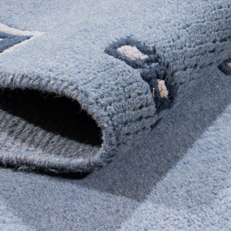 Biegacz Dywan z Nepalu - 330 x 69 cm - niebieski