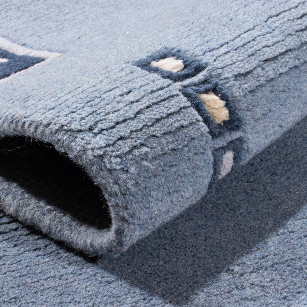 Biegacz Dywan z Nepalu - 332 x 70 cm - niebieski