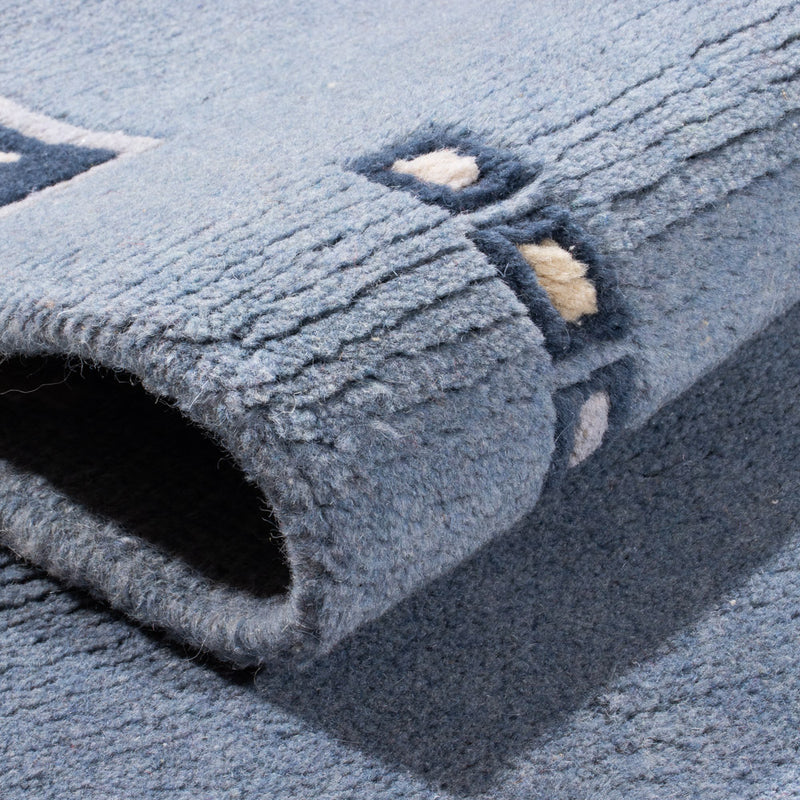 Biegacz Dywan z Nepalu - 332 x 70 cm - niebieski