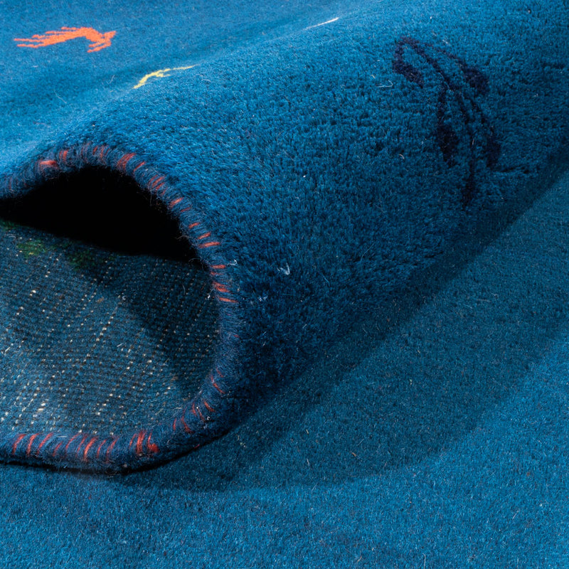 Dywan Gabbeh - Indus - 395 x 313 cm - niebieski