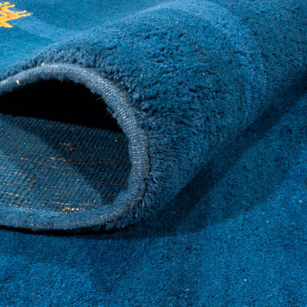 Dywan Gabbeh - Indus kwadratowy  - 255 x 250 cm - niebieski