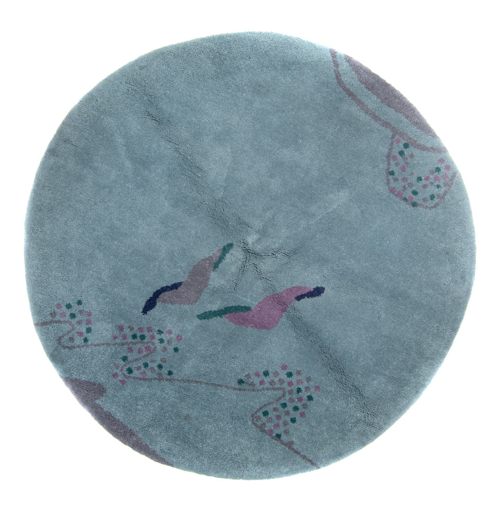 Dywan Gabbeh - Indus okrągły  - 200 x 200 cm - niebieski