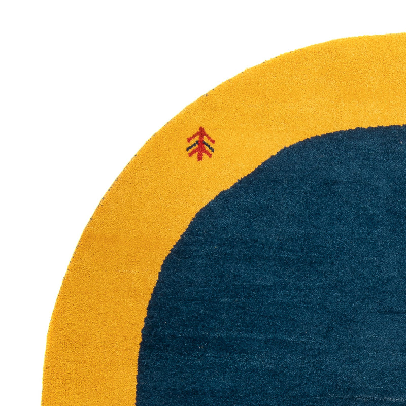 Dywan Gabbeh - Indus okrągły  - 195 x 195 cm - niebieski