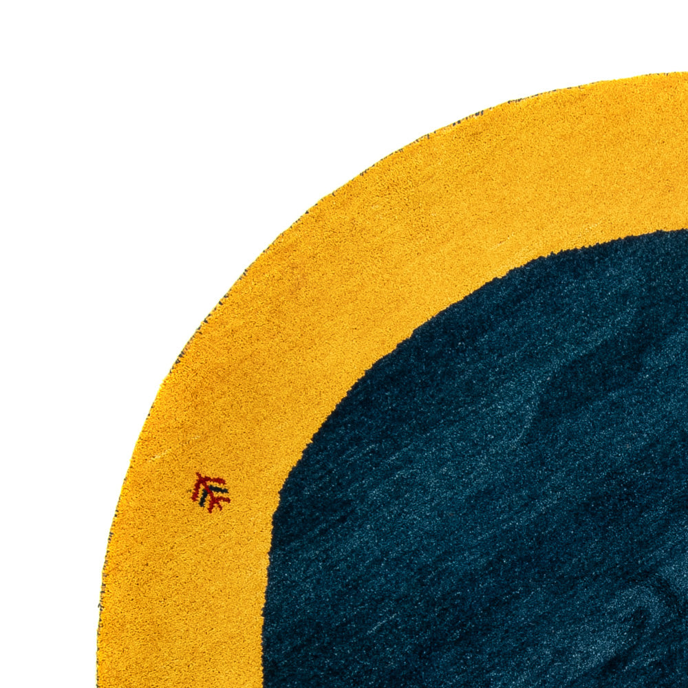 Dywan Gabbeh - Indus okrągły  - 193 x 193 cm - niebieski