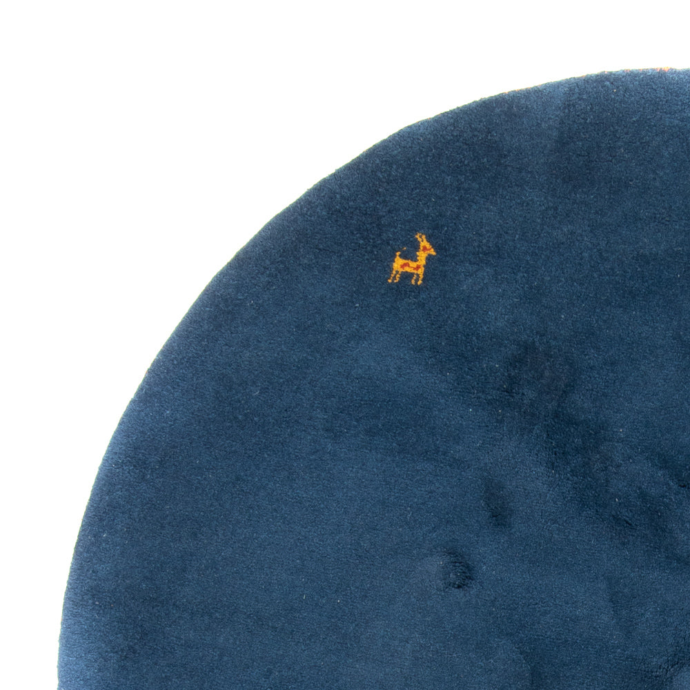 Dywan Gabbeh - Indus okrągły  - 190 x 190 cm - niebieski